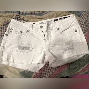 Missme white denim shorts with patches